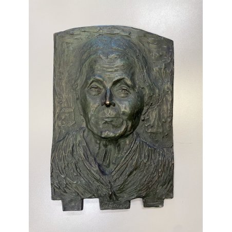 antico BASSORILIEVO in BRONZO ritratto femminile FIRMATO G. BIANCHI primi '900