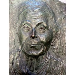 antico BASSORILIEVO in BRONZO ritratto femminile FIRMATO G. BIANCHI primi '900