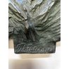 antico BASSORILIEVO in BRONZO ritratto femminile FIRMATO G. BIANCHI primi '900