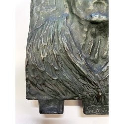 antico BASSORILIEVO in BRONZO ritratto femminile FIRMATO G. BIANCHI primi '900