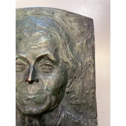 antico BASSORILIEVO in BRONZO ritratto femminile FIRMATO G. BIANCHI primi '900
