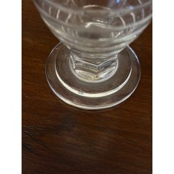 SET LIQUORE ROSOLIO Art Decò CRISTALLO MOLATO RIGHE DECANTER + 12 CALICI 6 cm/h