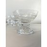 SET 6 COPPETTA Art Decò DESSERT GELATO CRISTALLO MOLATO RIGHE ORIZZONTALI ø9,7cm