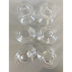 SET 6 COPPETTA Art Decò DESSERT GELATO CRISTALLO MOLATO RIGHE ORIZZONTALI ø9,7cm