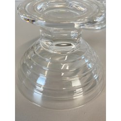 SET 6 COPPETTA Art Decò DESSERT GELATO CRISTALLO MOLATO RIGHE ORIZZONTALI ø9,7cm