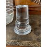 SET LIQUORE ROSOLIO Art Decò CRISTALLO MOLATO RIGHE DECANTER  12 CALICI 7,5 cm/h