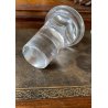 SET LIQUORE ROSOLIO Art Decò CRISTALLO MOLATO RIGHE DECANTER  12 CALICI 7,5 cm/h
