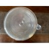 SET LIQUORE ROSOLIO Art Decò CRISTALLO MOLATO RIGHE DECANTER  12 CALICI 7,5 cm/h