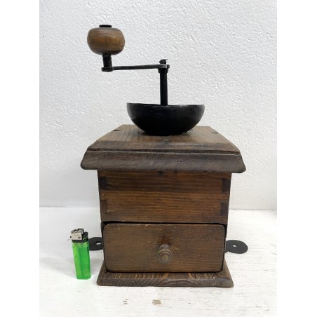 ANTICO GRANDE MACININO macina CAFFE PEPE GRINDER LEGNO rustico primi '900