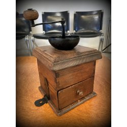 ANTICO GRANDE MACININO macina CAFFE PEPE GRINDER LEGNO rustico primi '900