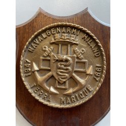 CREST commemorativo in LEGNO e METALLO Navalgenarmi Milano 1947-1997