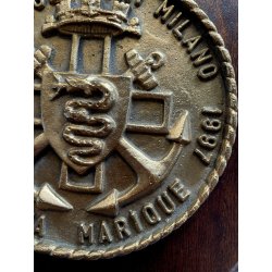 CREST commemorativo in LEGNO e METALLO Navalgenarmi Milano 1947-1997