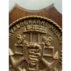 CREST commemorativo in LEGNO e METALLO Navalgenarmi Milano 1947-1997
