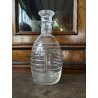 SET LIQUORE ROSOLIO Art Decò CRISTALLO MOLATO RIGHE DECANTER 6 CALICI 9,3 cm/h