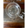 SET LIQUORE ROSOLIO Art Decò CRISTALLO MOLATO RIGHE DECANTER 6 CALICI 9,3 cm/h