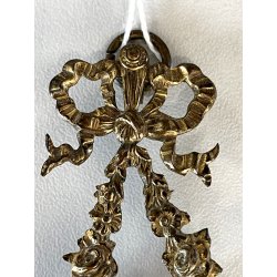 ANTICA piccola CORNICE LIBERTY francese PORTA FOTO bronzo dorato MEDAGLIONE