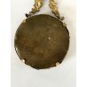 ANTICA piccola CORNICE LIBERTY francese PORTA FOTO bronzo dorato MEDAGLIONE