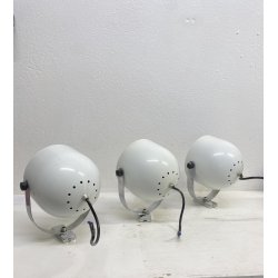 LOTTO 3 FARETTO VINTAGE PARETE METALLO BIANCO SPOTLIGHT WALL LAMP APPLIQUE '70