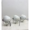 LOTTO 3 FARETTO VINTAGE PARETE METALLO BIANCO SPOTLIGHT WALL LAMP APPLIQUE '70