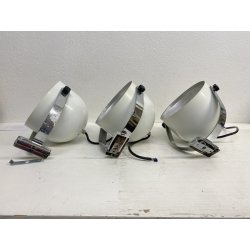 LOTTO 3 FARETTO VINTAGE PARETE METALLO BIANCO SPOTLIGHT WALL LAMP APPLIQUE '70