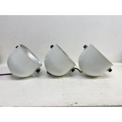 LOTTO 3 FARETTO VINTAGE PARETE METALLO BIANCO SPOTLIGHT WALL LAMP APPLIQUE '70