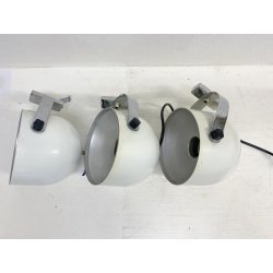 LOTTO 3 FARETTO VINTAGE PARETE METALLO BIANCO SPOTLIGHT WALL LAMP APPLIQUE '70