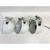 LOTTO 3 FARETTO VINTAGE PARETE METALLO BIANCO SPOTLIGHT WALL LAMP APPLIQUE '70