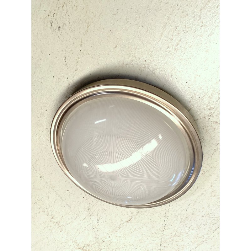 PLAFONIERA APPLIQUE "Sigma" DESIGN SERGIO MAZZA Artemide OTTONE NICHELATO ø 40cm