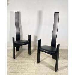 COPPIA SEDIA Vico Magistretti MOD. Golem ANNI 70 LEGNO LACCATO Poggi ITALIA