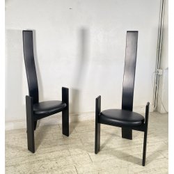 COPPIA SEDIA Vico Magistretti MOD. Golem ANNI 70 LEGNO LACCATO Poggi ITALIA