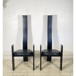 COPPIA SEDIA Vico Magistretti MOD. Golem ANNI 70 LEGNO LACCATO Poggi ITALIA