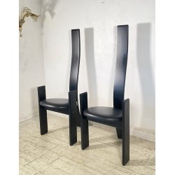 COPPIA SEDIA Vico Magistretti MOD. Golem ANNI 70 LEGNO LACCATO Poggi ITALIA