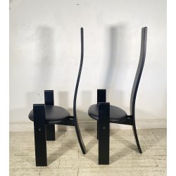 COPPIA SEDIA Vico Magistretti MOD. Golem ANNI 70 LEGNO LACCATO Poggi ITALIA