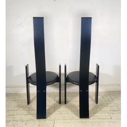 COPPIA SEDIA Vico Magistretti MOD. Golem ANNI 70 LEGNO LACCATO Poggi ITALIA