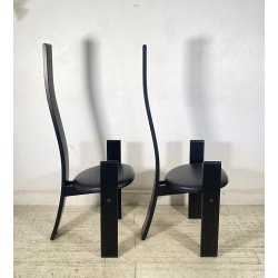 COPPIA SEDIA Vico Magistretti MOD. Golem ANNI 70 LEGNO LACCATO Poggi ITALIA