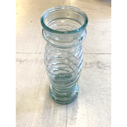 GRANDE VASO VETRO TRASPARENTE a SPIRALE "VE A" Vetreria Etrusca" ø 19 x 56 cm/h