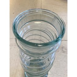 GRANDE VASO VETRO TRASPARENTE a SPIRALE "VE A" Vetreria Etrusca" ø 19 x 56 cm/h