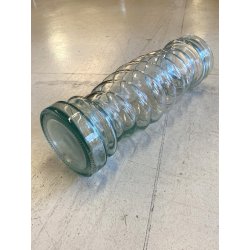 GRANDE VASO VETRO TRASPARENTE a SPIRALE "VE A" Vetreria Etrusca" ø 19 x 56 cm/h