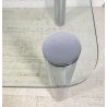 TAVOLO PRANZO DESIGN ATTR. Marco Zanuso ANNI 70 METALLO CROMATO VETRO TABLE GLAS