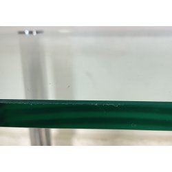 TAVOLO PRANZO DESIGN ATTR. Marco Zanuso ANNI 70 METALLO CROMATO VETRO TABLE GLAS