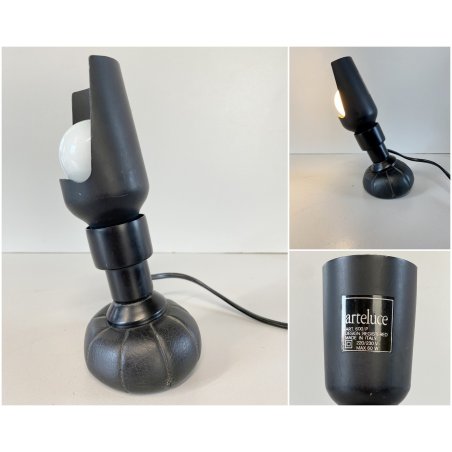 LAMPADA TAVOLO ORIENTABLE DESIGN Gino Sarfatti MOD 600/P ARTELUCE NERA USURE '60