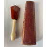 BOCCHINO PER SIGARETTA VINTAGE AMBRA SCHIUMA DECORO SCOLPITO PIUME CUSTODIA '900