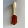 BOCCHINO PER SIGARETTA VINTAGE AMBRA SCHIUMA DECORO SCOLPITO PIUME CUSTODIA '900