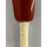 BOCCHINO PER SIGARETTA VINTAGE AMBRA SCHIUMA DECORO SCOLPITO PIUME CUSTODIA '900