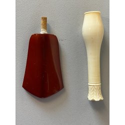 BOCCHINO PER SIGARETTA VINTAGE AMBRA SCHIUMA DECORO SCOLPITO PIUME CUSTODIA '900