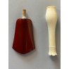 BOCCHINO PER SIGARETTA VINTAGE AMBRA SCHIUMA DECORO SCOLPITO PIUME CUSTODIA '900