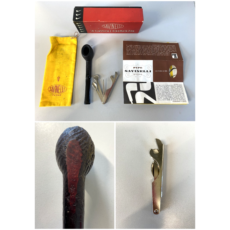 PIPA VINTAGE Savinelli EXTRA 9002 + CURAPIPE SMOKING PIPE PFEIFE PIPA OVALE '60