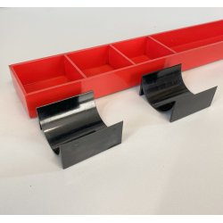 PORTA OGGETTI MATITE KARTELL 4643 DESIGN Pio Manzù ABS ROSSO NERO 60cm VINTAGE