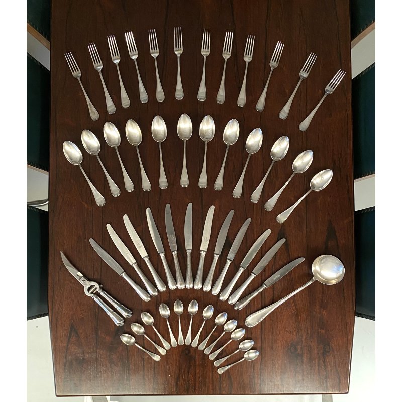 SERVIZIO POSATE da TAVOLA VINTAGE 50 pz FIAP Alessandria D' Italia ART DECO' 900