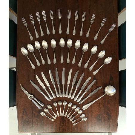 SERVIZIO POSATE da TAVOLA VINTAGE 50 pz FIAP Alessandria D' Italia ART DECO' 900